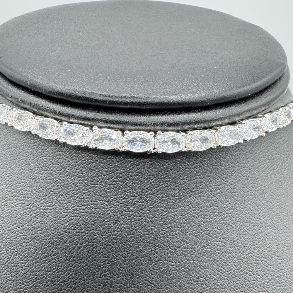 28ct Oval Tennis Necklace - Picture 9 of 15